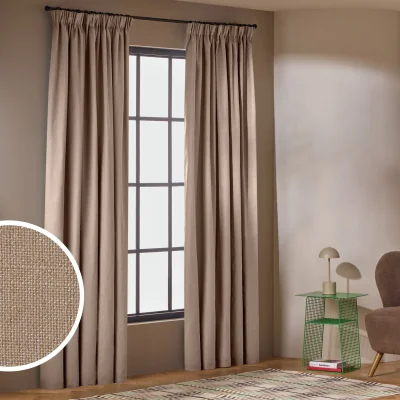 Habitat Habitat With Linen Blackout Curtains - Stone - 168x137cm