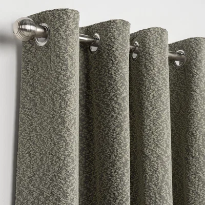 Habitat Habitat Boucle Plain Blackout Lined Eyelet Curtains - Green