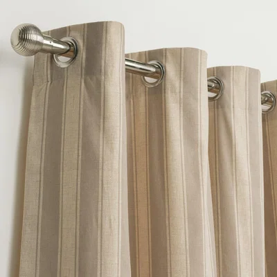 Habitat Habitat Stripe Printed Blackout Eyelet Curtains - Neutral