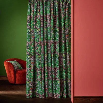 Habitat Habitat x Morris & Co. Blackthorn Curtain Green - 137x117cm