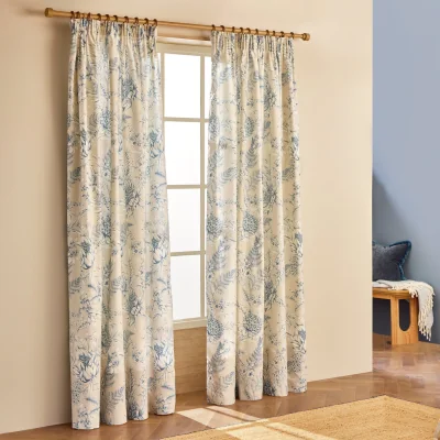 Habitat Habitat Botanical Pencil Pleat Curtains - Blue - 168x229cm