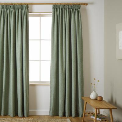 Habitat Habitat Herringbone Pencil Pleat Curtain - Green - 137x117cm