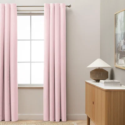Habitat Habitat Blackout Eyelet Curtain - Pink - 183x168cm