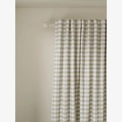 John Lewis John Lewis Gingham Check Pair Lined Hidden Tab Top Curtains