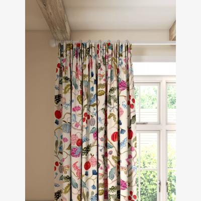 John Lewis John Lewis Fruit Tree Pencil Pleat Pair Blackout Lined Curtains, Multi