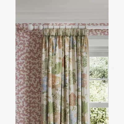 John Lewis John Lewis x Sanderson Pamir Garden Print Pair Lined Pencil Pleat Curtains