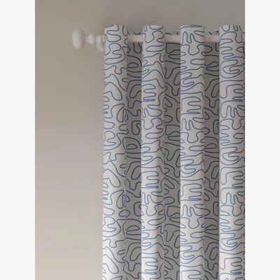 John Lewis John Lewis ANYDAY Scribble Print Pair Lined Eyelet Curtains
