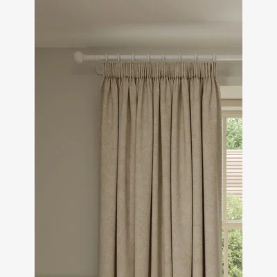 John Lewis John Lewis Brushed Pencil Pleat Pair Blackout Lined Curtains