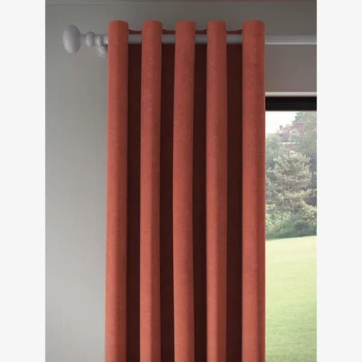 John Lewis John Lewis Textured Weave Recycled Polyester Pair Blackout/Thermal Lined Eyelet Curtains