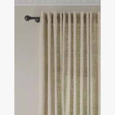 John Lewis John Lewis Cotton Voile Slot Top Curtain Panel, Putty