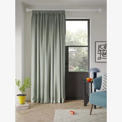 John Lewis John Lewis Textured Weave Recycled Polyester Pencil Pleat Door Curtain