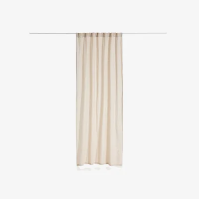 Kave Home Nolira stone grey cotton and linen curtain 140 x 270cm