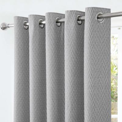 La Redoute Faux Wool Woven Herringbone Blackout Lined Eyelet Curtains