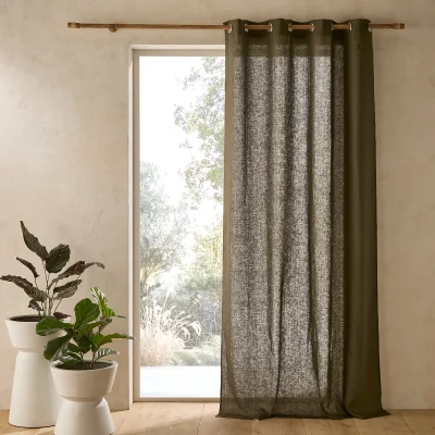 La Redoute Private 100% Pre-Washed Linen Curtain with Eyelets