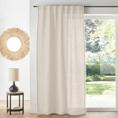 La Redoute Menorca Cotton & Linen Curtain with Hidden Tabs