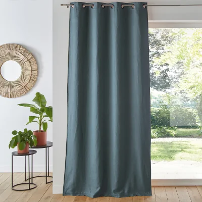 La Redoute Onega 100% Washed Linen Blackout Curtain with Eyelets