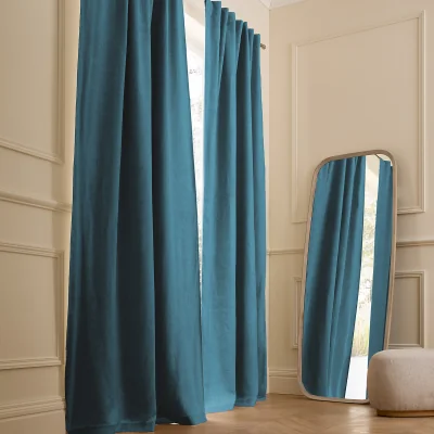 La Redoute Private Blackout Curtain in Washed Linen with Concealed Tabs