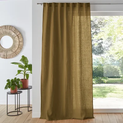 La Redoute Onega Washed Linen Single Curtain with Concealed Tabs