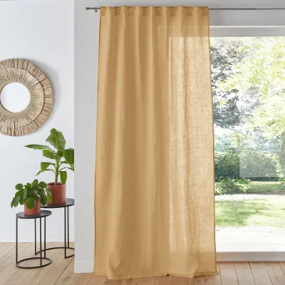 La Redoute Onega Washed Linen Single Curtain with Concealed Tabs