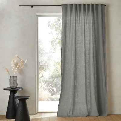 La Redoute Private Ruffled 100% Washed Linen Curtain
