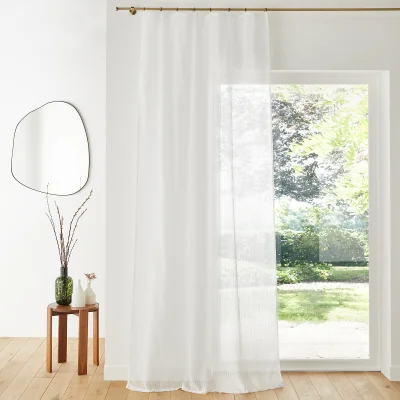 La Redoute Ivory Sheer Checked Curtain with Eyelets