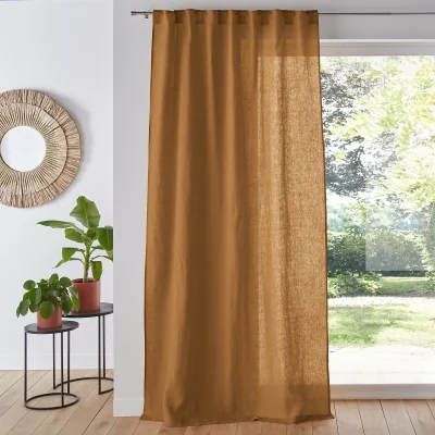 La Redoute Onega Washed Linen Single Curtain with Concealed Tabs