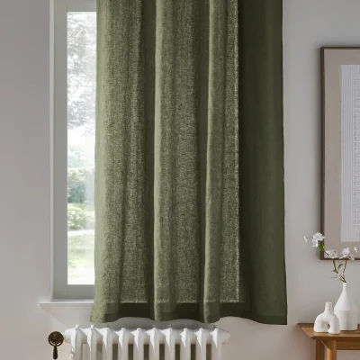 La Redoute Onega Washed Linen Radiator Curtain with Eyelets