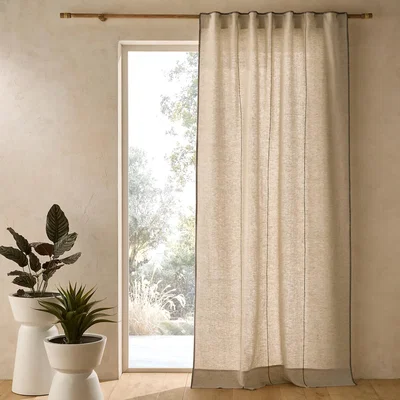 La Redoute Tojos 100% Washed Linen Hidden Tab Curtain
