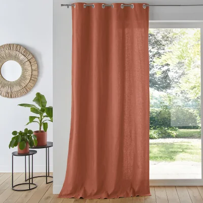 La Redoute Panama Plain Single Cotton Curtain with Eyelets