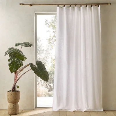 La Redoute Private 100% Washed Linen Curtain with Loops