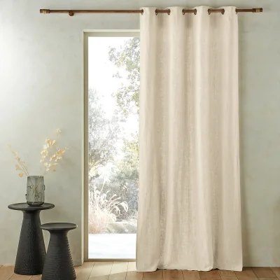 La Redoute Private Single Lined Pre-Washed Linen Curtain with Eyelets