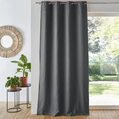 La Redoute Onega 100% Washed Linen Blackout Curtain with Eyelets