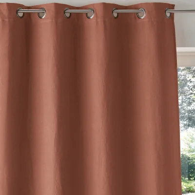 La Redoute Onega 100% Washed Linen Eyelet Blackout Radiator Curtain