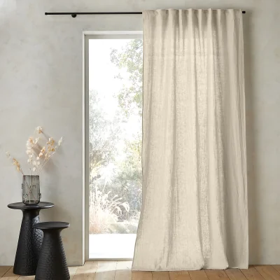 La Redoute Private Ruffled 100% Washed Linen Curtain