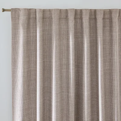 La Redoute Montego Woven Effect Hidden Tab Top Blackout Curtain