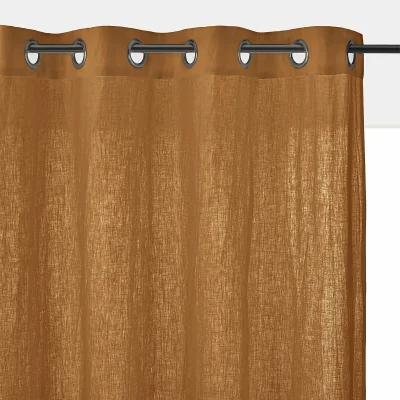 La Redoute Onega 100% Washed Linen Radiator Curtain with Eyelets