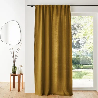 La Redoute Elba Linen Curtain with Gathered Braid Finish