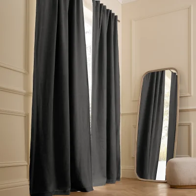 La Redoute Private Blackout Curtain in Washed Linen with Concealed Tabs