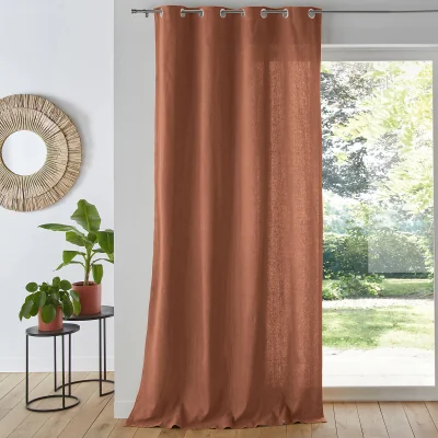 La Redoute Panama Plain Single Cotton Curtain with Eyelets