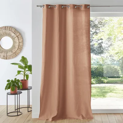 La Redoute Onega Washed Linen Single Curtain with Eyelets