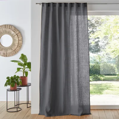 La Redoute Onega Washed Linen Single Curtain with Concealed Tabs