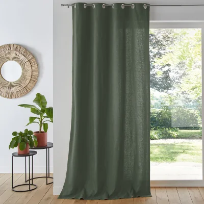 La Redoute Panama Plain Single Cotton Curtain with Eyelets