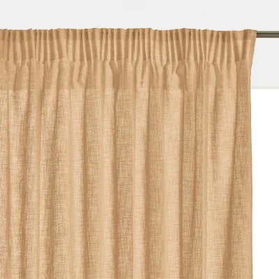 La Redoute Nyong Linen-Effect Radiator Curtain with Gathered Braid