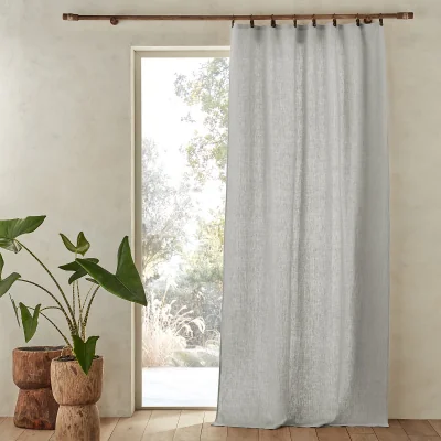 La Redoute Private 100% Washed Linen Curtain with Loops