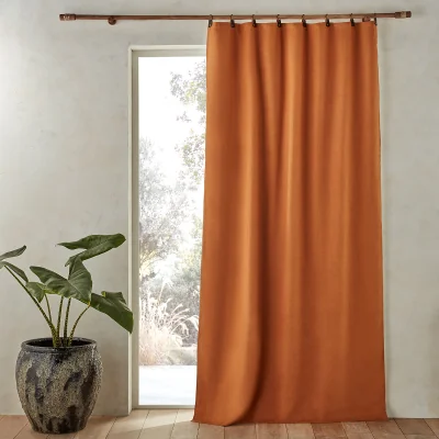 La Redoute Private Blackout 100% Washed Linen Curtain with Rings