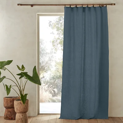 La Redoute Private 100% Washed Linen Curtain with Rings