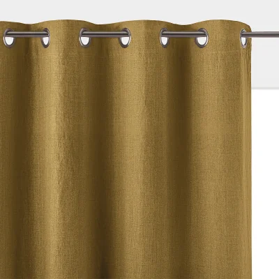 La Redoute Onega Washed Linen Single Lined Blackout Curtain with Eyelets