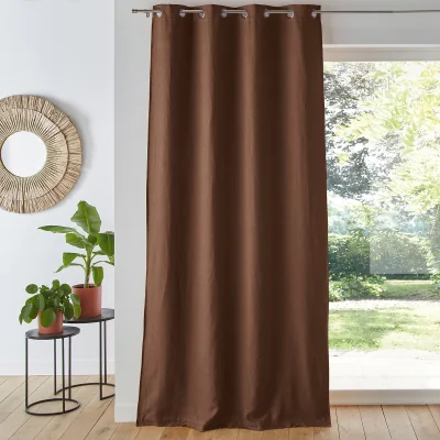 La Redoute Onega 100% Washed Linen Blackout Curtain with Eyelets