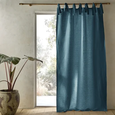 La Redoute Colin Linen Lined Curtain with Ties