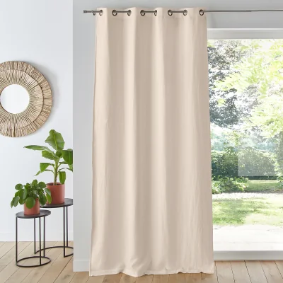La Redoute Onega Washed Linen Single Lined Blackout Curtain with Eyelets